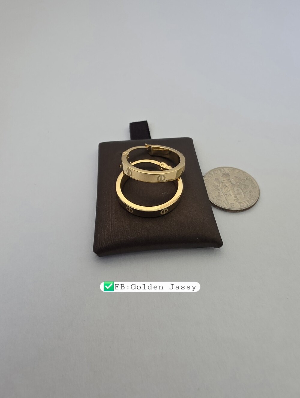 18K Real Gold Hoop Earring 18mm